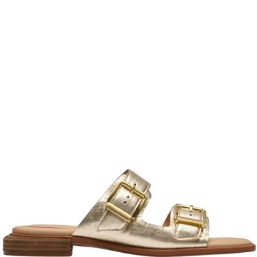 CLARKS WOMENS SANDAL - GOLD LEATHER